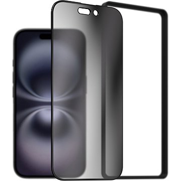 

AlzaGuard 2.5D FullCover Privacy Glass Protector pro iPhone 16 s instalačním rámečkem