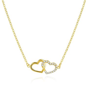 

Agato Půvabný pozlacený náhrdelník se srdíčky AGS1499/47-GOLD (Ag925/1000 2 g)