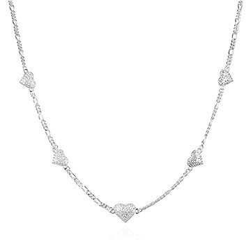 

Agato Třpytivý stříbrný náhrdelník se srdíčky AGS1545/47 (Ag925/1000 6,2 g)