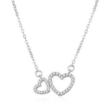 

Agato Blyštivý stříbrný náhrdelník se srdíčky AGS1555/47 (Ag925/1000 2,3 g)