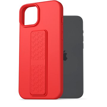 

AlzaGuard Liquid Silicone Case with Stand pro iPhone 15 Plus červené