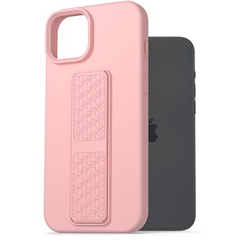 AlzaGuard Liquid Silicone Case with Stand pro iPhone 15 Plus růžové