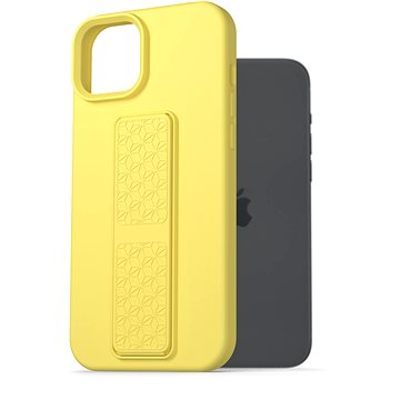 

AlzaGuard Liquid Silicone Case with Stand pro iPhone 15 Plus žluté