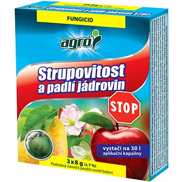

AGRO Fungicid, strupovitost a padlí jabloní STOP 3 x 8 g