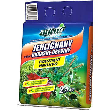 

AGRO Hnojivo podzimní - jehličnany a jiné okrasné dřeviny, 2,5 kg