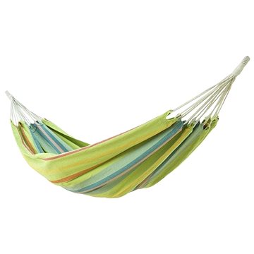 

DIMENZA Látková houpací síť zelená s pruhy