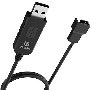 AKASA 5V to 12V DC Step-Up Voltage Converter Cable for USB to 3-Pin & 4-Pin PC Fan