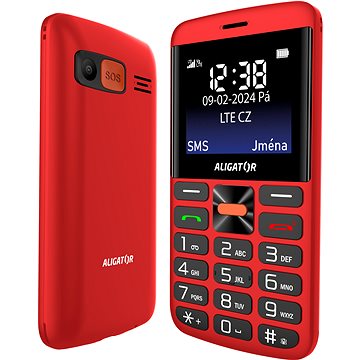 

Aligator A910 4G Senior červený + nabíjecí stojánek