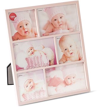 

Balvi Fotorámeček Petit 26191, kov, 10×10cm (3×) / 10×15cm (3×), růžový