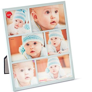 

Balvi Fotorámeček Petit 26194, kov, 10×10cm (3×) / 10×15cm (3×), modrý