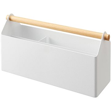 Yamazaki Organizer kancelářský Tosca 4152, kov/dřevo, š.27 cm, bílý