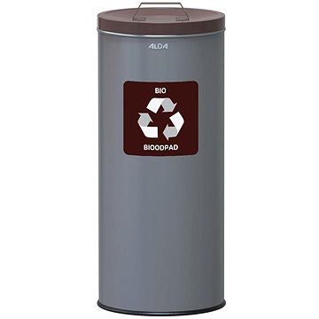 

Alda Koš na tříděný odpad Eko 45 l, hnědé víko - bio, lakovaná ocel, šedý