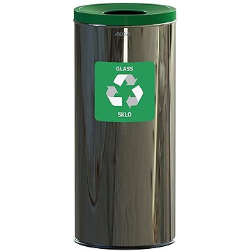 

Alda Koš na tříděný odpad Eko 45 l, zelené víko - sklo, lesklá nerez ocel