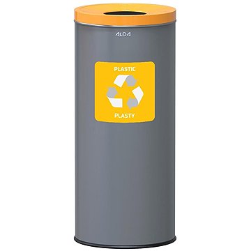 

Alda Koš na tříděný odpad Eko 45 l, žluté víko - plasty, lakovaná ocel, šedý