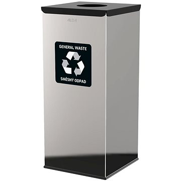 

Alda Koš na tříděný odpad Eko Square 60 l, černé víko - směs, lesklá nerez ocel