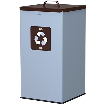 

Alda Koš na tříděný odpad Eko Square 60 l, hnědé víko - bio, lakovaná ocel, šedý