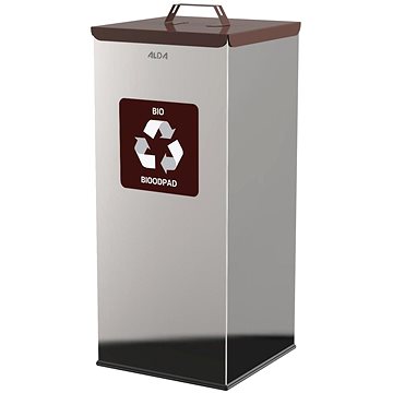 

Alda Koš na tříděný odpad Eko Square 60 l, hnědé víko - bio, lesklá nerez ocel