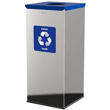 

Alda Koš na tříděný odpad Eko Square 60 l, modré víko - papír, lesklá nerez ocel