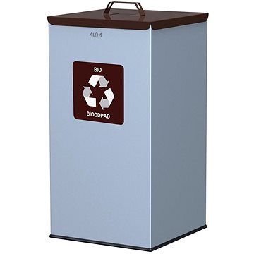 

Alda Koš na tříděný odpad Eko Square Nord 90 l, hnědé víko - bio, lakovaná ocel, šedý