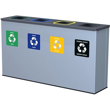

Alda Sestava na tříděný odpad Eko Station 4 × 60 l, lakovaná ocel, šedá