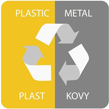 

Alda Samolepka pro odpadkový koš pro tříděný odpad - PLAST - KOV, žlutá, 17,5 × 17,5 cm