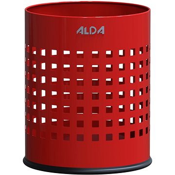 

ALDA Odpadkový koš Officer 7 l, děrovaný, lakovaná ocel, červený