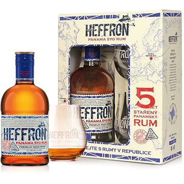Heffron Panama Rum 5Y 0,5l 38% + 2x sklo GB - Rum