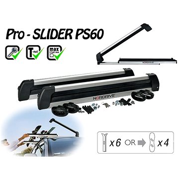 

Nordrive Pro Slide, vytahovací nosič 6 páry lyží / 4 snowboardy