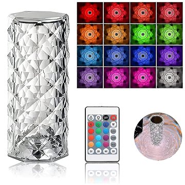 

Křišťálová stolní RGB LED lampa s 3D efektem růže - velká