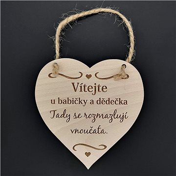 

AMADEA Dřevěné srdce s nápisem Vítejte u babičky a dědečka, tady.., masivní dřevo, 16 x 15 cm