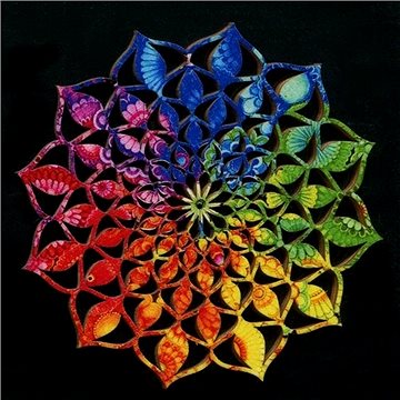 

AMADEA Dřevěná dekorace mandala duhová 9cm