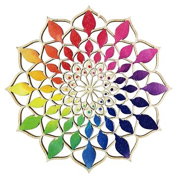

AMADEA Dřevěná dekorace mandala duhová 9 cm