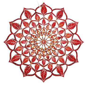 

AMADEA Dřevěná dekorace mandala červená 9 cm