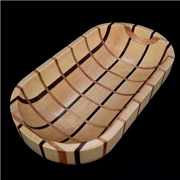 

AMADEA Dřevěná miska mozaika ovál, masivní dřevo, 3 druhy dřevin, 22x12x4,5 cm