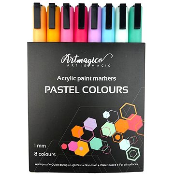 

Artmagico akrylové popisovače s jemným hrotem - pastelové - 8 ks