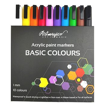 

Artmagico akrylové popisovače s jemným hrotem - základní - 10 ks