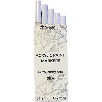 Artmagico akrylový popisovač 5 kusů bílá 0,7 mm