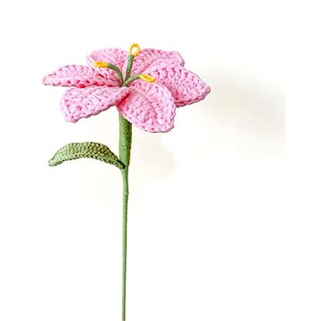 

ANNAM Háčkovaná květina Mini Lilie bílá, 11 × 41 cm