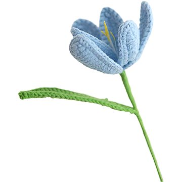 

ANNAM Háčkovaná květina kvetoucí tulipány světle modré, 42 cm