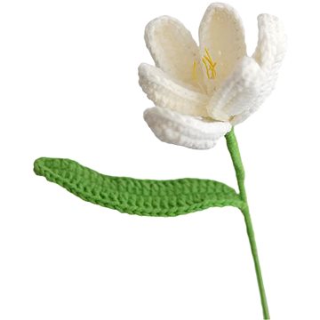 

ANNAM Háčkovaná květina kvetoucí tulipány krémové, 42 cm