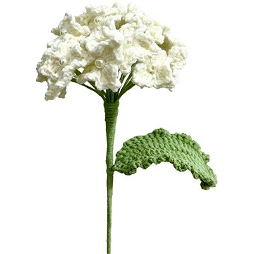 

ANNAM Háčkovaná květina Hortenzie bílá, 9 × 45 cm