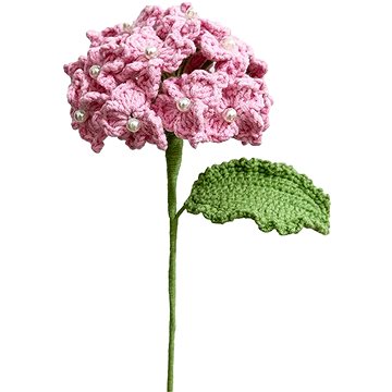 

ANNAM Háčkovaná květina Hortenzie růžová, 9 × 45 cm