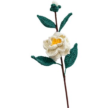 

ANNAM Háčkovaná květina Kamélie bílá, 10 × 41 cm