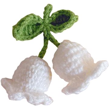 

ANNAM Háčkovaná květina Přívěšek konvalinka bílá, 8 × 7 cm
