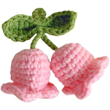 

ANNAM Háčkovaná květina Přívěšek konvalinka růžová, 8 × 7 cm