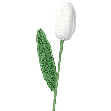 

ANNAM Háčkovaná květina Tulipán bílý, 4 × 41 cm