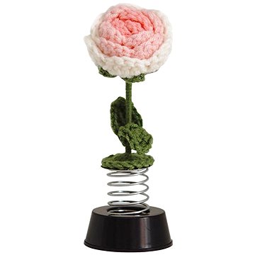 

ANNAM Háčkovaná kytka na pružině Thajská růže růžová, 5 × 15 cm