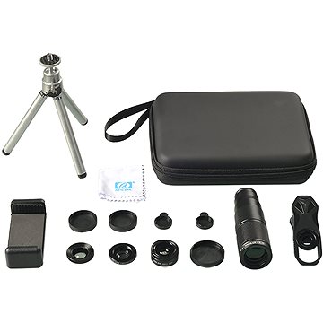 

Apexel sada objektivů 4v1 + 22x tele zoom objektiv s tripodem