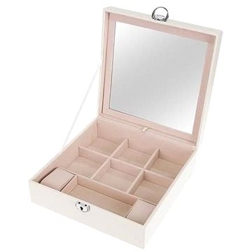 

Beautylushh Luxusní šperkovnice se zrcadlem bílá