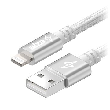 AlzaPower AluCore USB-A to Lightning MFi (C189) 0.5m stříbrný